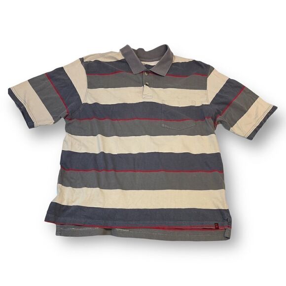 Alpine Design Mens Striped Polo Top Size Medium - Picture 1 of 5